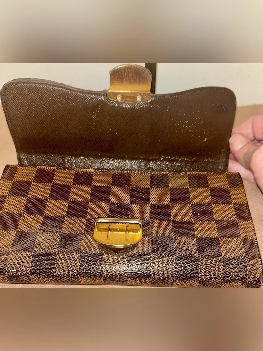 Louis Vuitton Damier Ebene Sistina Portefeuille Wallet.